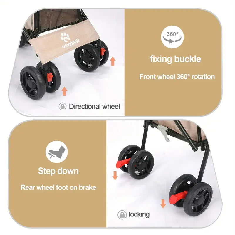 COCHE PLEGABLE PARA MASCOTAS (4 RUEDAS) - SKYROLL