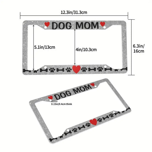 MARCO PARA PLACA DE CARRO "DOG MOM"
