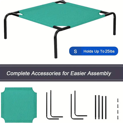 GREEN ELEVATED PET COT - 25 LBS