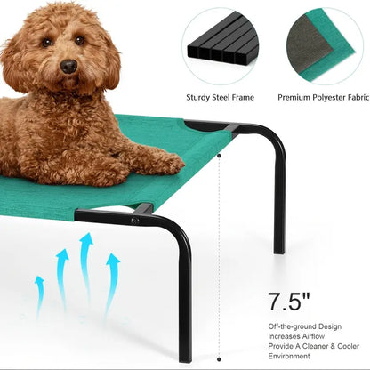 GREEN ELEVATED PET COT - 25 LBS