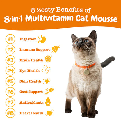 8-IN-1 MULTIVITAMIN CAT MOUSSE - ZESTY PAWS