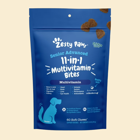 SENIOR ADVANCED 11-IN-1 MULTIVITAMIN BITES - ZESTY PAWS