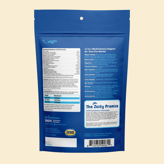 SENIOR ADVANCED 11-IN-1 MULTIVITAMIN BITES - ZESTY PAWS