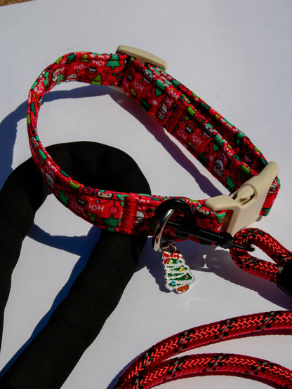 CHRISTMAS LEASH & COLLAR