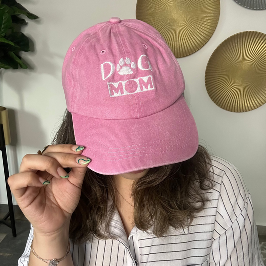 DOG MOM PINK CAP