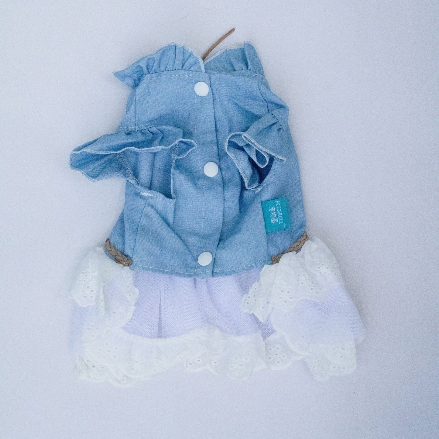 DENIM RUFFLE DRESS